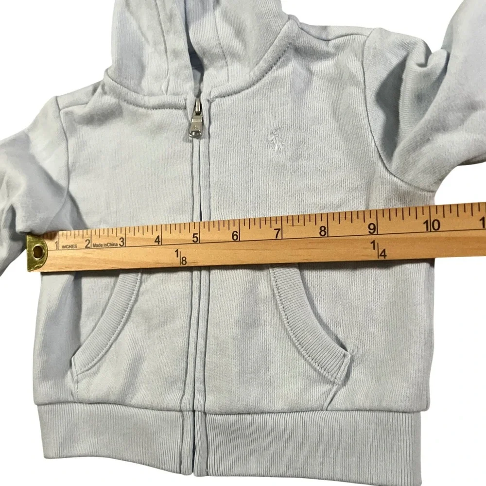 Ralph Lauren Hoodie Baby‎ 3M Blue Full Zip Cotton Blend Pony Logo Sweatshirt
